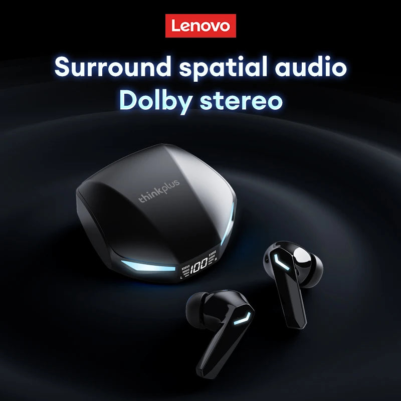 New Lenovo XT53 Wireless Upgrade Bluetooth 5.4 Earbuds LED Digital Display Waterproof Earphones HD Call Low Latency Game Headset