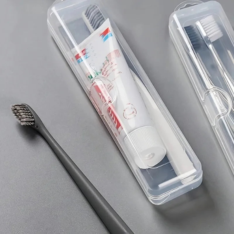Portable travel toothbrush case, transparent toothbrush storage box, toothpaste box, multi-purpose storage dust-proof box