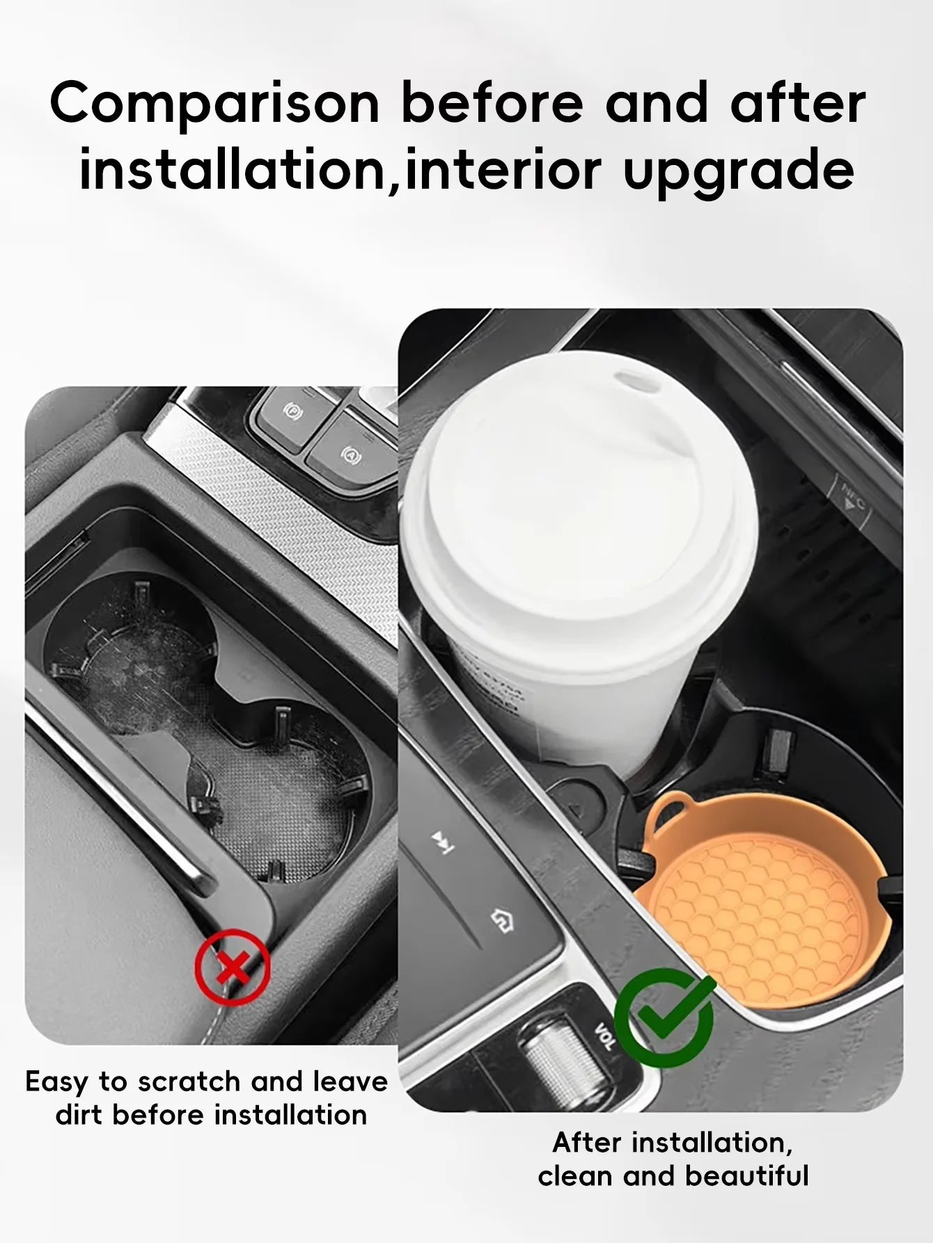 2-pack of eco-friendly silicone car cup holders, non-slip, heat-resistant, spill-proof, universal type, suitable for most vehicl