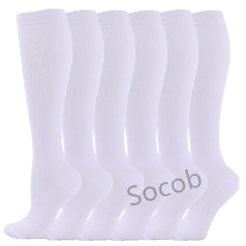 6/7 Pairs Compression Socks Varicose Diabetes Sock Running Cycling Hiking Touring Bicycle Marathon Outdoor Rugby Edema Long Tube
