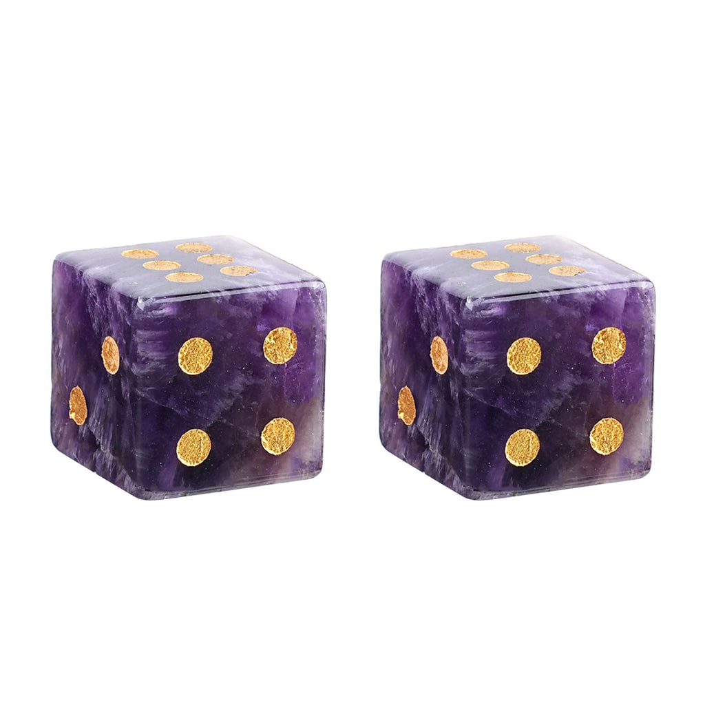 2PCS 6-Sided Mahjong Dice Polished Energy Stones Crystal D6 Mahjong Dices for Casino Games Craps DIY Crafts Spiritual Decor