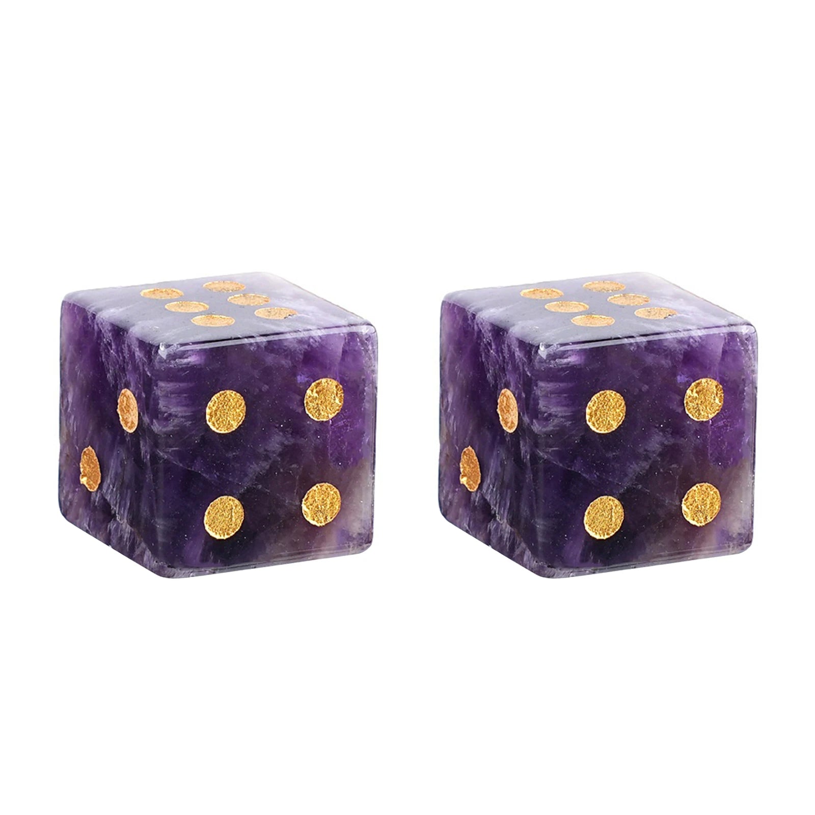 2PCS 6-Sided Mahjong Dice Polished Energy Stones Crystal D6 Mahjong Dices for Casino Games Craps DIY Crafts Spiritual Decor