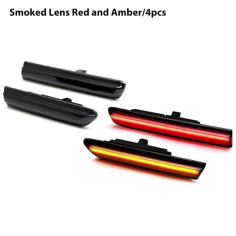 Gtinthebox Canbus Front Amber / Rear Red LED Car Bumper Side Marker Indicator Lights Fender Flare Light For 2004-2008 Acura TL