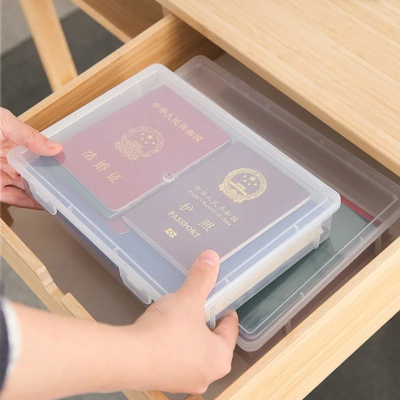 Plastic Box for Data Certificate Stationery Jewelry Portable Capacity Stationery Jewelry Large Capacity File Organizer Supplies