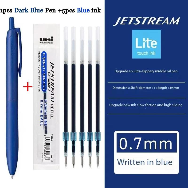 Uni Permanent Ballpoint Pen Jet Stream Anti-slip Cloudy Recycled Eco Shell Friction Super Smooth Ink Oil Pens Portable Supplies