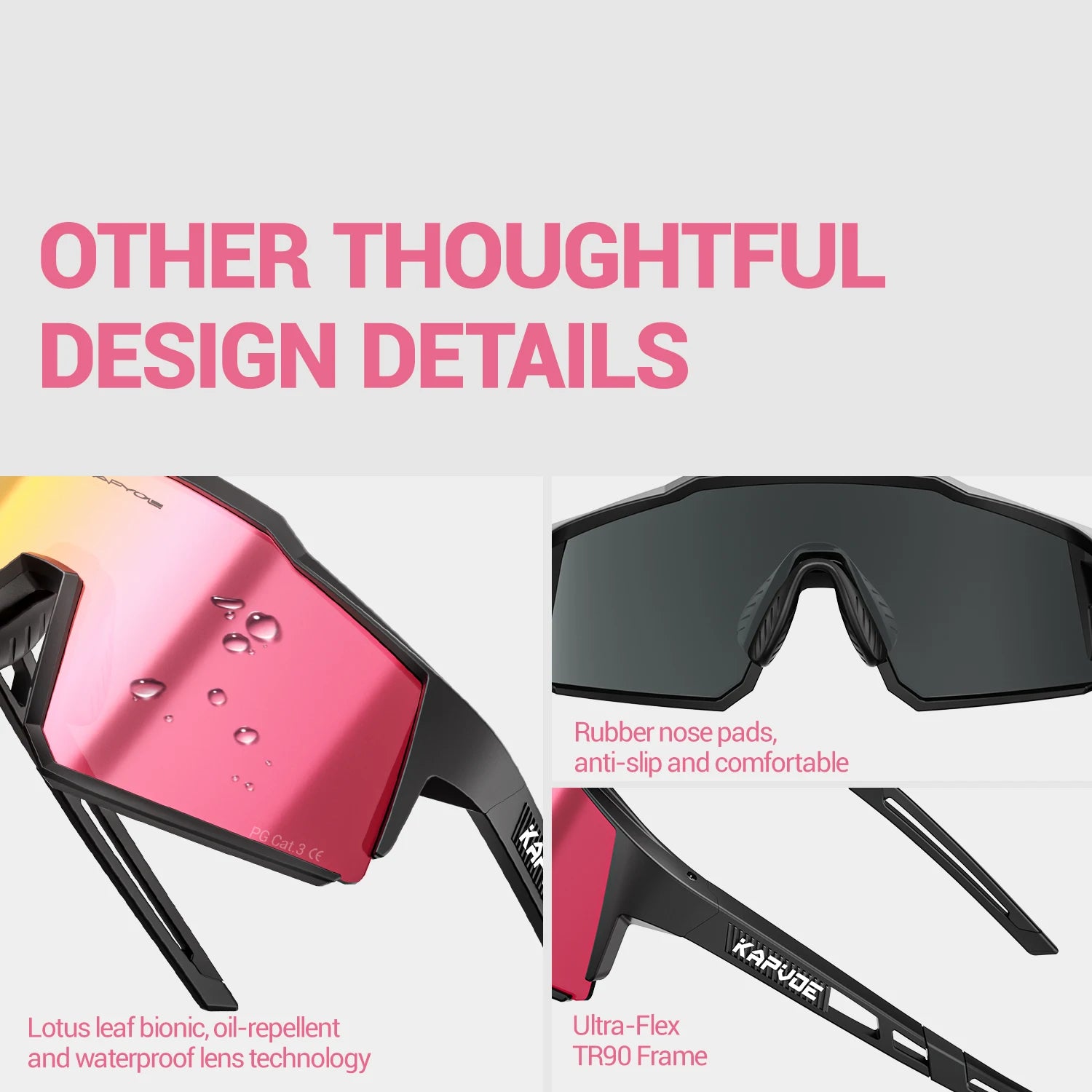 KAPVOE Men's Hiking Eyewear Cycling Sunglasses Fishing Outdoor Sports Sunglasses MTB Bike Glasses Riding Goggle for Women 2026