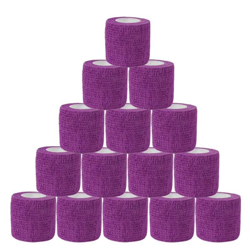 15pcs 2.5/5/7.5cm Colorful Sports Self Adhesive Elastic Breathable Sports Wrap Tape For Knee Pads Finger Ankle Aid Kit Pet Tool