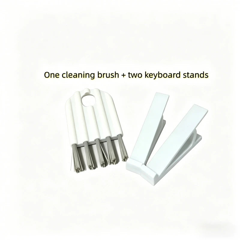 2Pcs Keyboard Riser Stand + Keyboard Cleaning Brush Set, Adjustable Tilt Holder for Office Home Daily Use