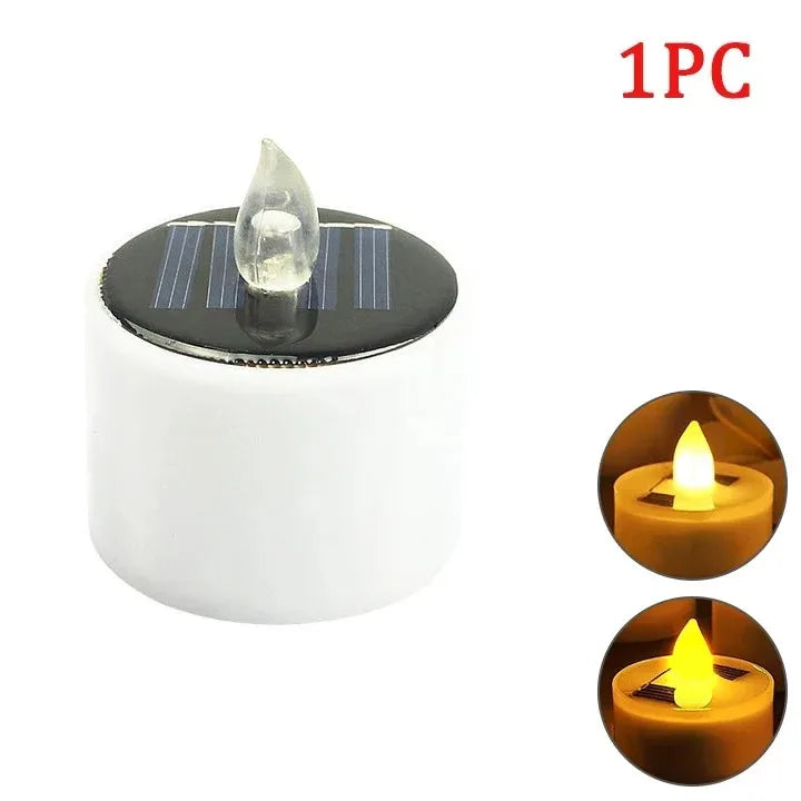 1-10PC Solar Tea Light Led Candles Flameless Outdoor Waterproof Solar Tea Light Rechargeable Candles for Party Garden Home Decor