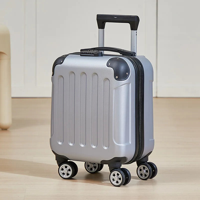 Fashionable Carry-On Luggage 14-inch Cabin-Size Suitcase Perfect for Short Trips Includes Cup Holder and Phone Holder Multi-Dire