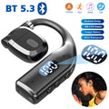 Wireless Bluetooth Headphones LED Display Single Ear Air Conduction Earphones Hands-Free Noise-Canceling Earbuds for Driving