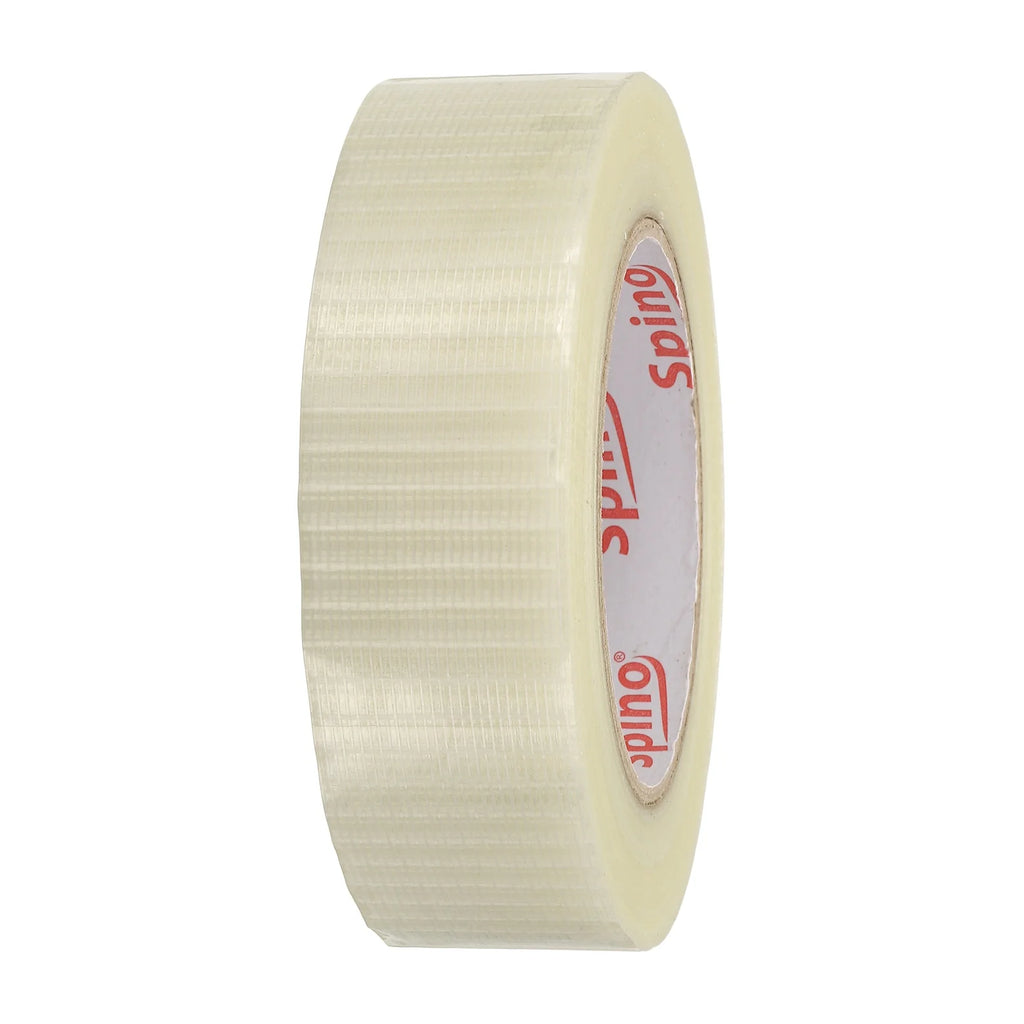 1-12Roll 50Meter Filament Strapping Tape 5.9 Mil Heavy Duty Fiberglass Mesh Reinforced Packaging Clear Waterproof Adhesive Tapes
