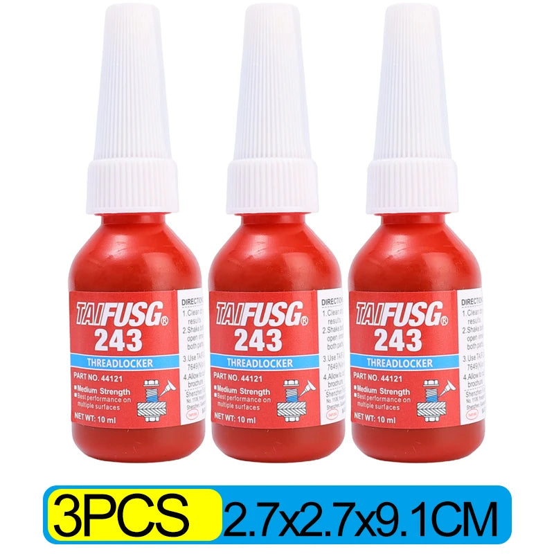 Anaerobic Threadlocker Glue High Strength Anti Loose Fast Curing Screw Locking Agent Sealant for Metal Plastic Bolts Nuts Fixing