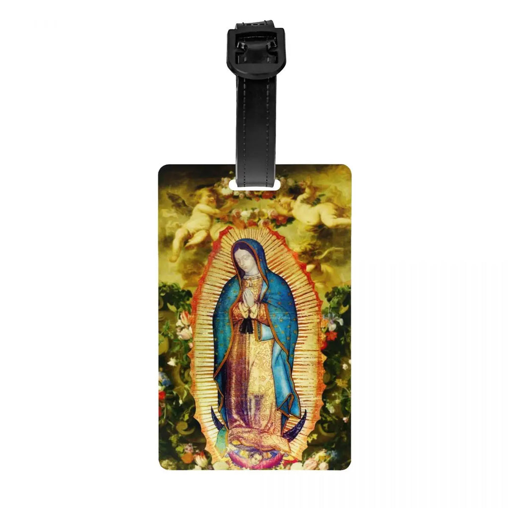 Custom Virgin Mary Luggage Tag Privacy Protection Catholic Christian Baggage Tags Travel Bag Labels Suitcase