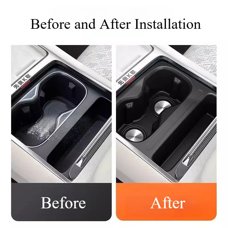 For 2025-2026 ZEEKR 7X Refresh Version Cup Holder Pad Set Central Control Silicone Storage Cushion Interior Accessories