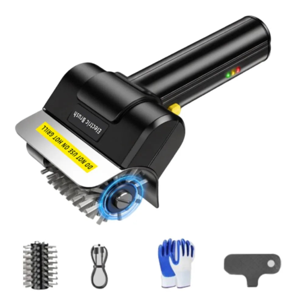 Portable Electric Grill Brush High Speed Handheld Roller Grill Cleaner Brush Detachable Efficient BBQ Cleaning Brush