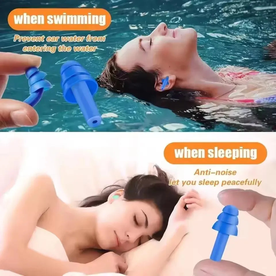 20/1Pair Ear Plugs Sleeping Noise Cancelling Reusable Silicone Sound Block Earplugs Summer Waterproof Swimming Ear Plug With Box