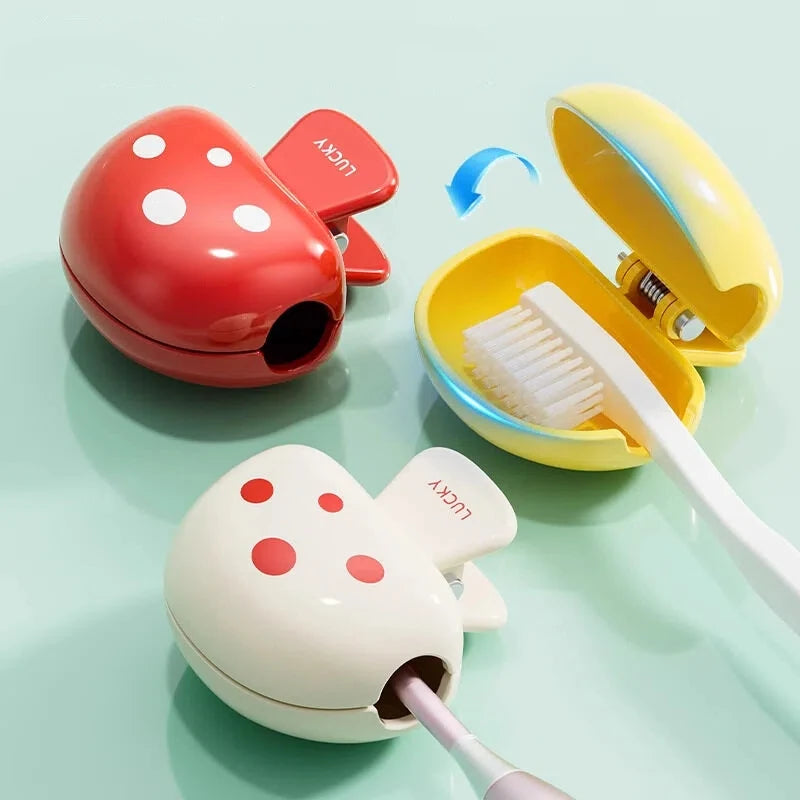 Mushroom toothbrush clip, travel toothbrush cover, household dustproof toothbrush head protective clip protective cap