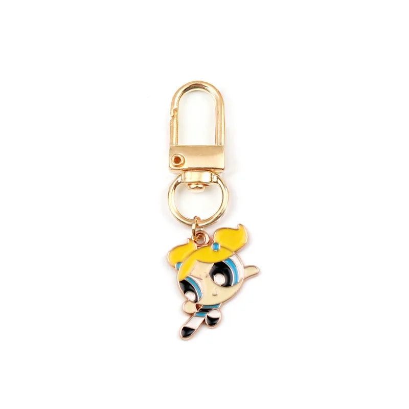 6pcs alloy drip oil cartoon girl keychain, suitable for bag hanging accessories, the best choice for gifts