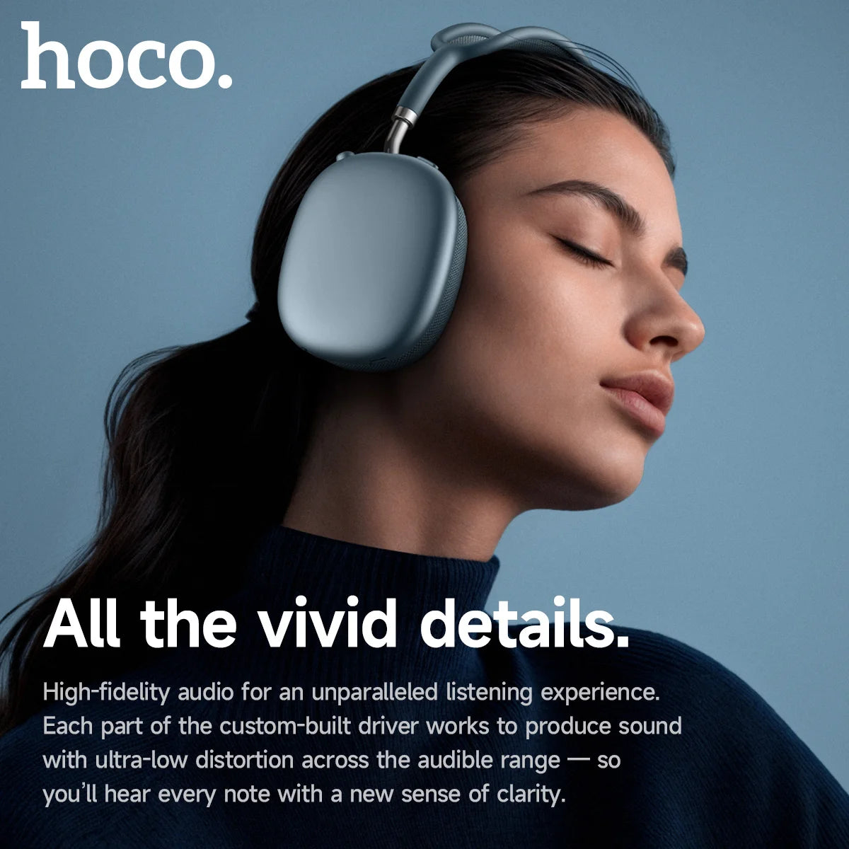 HOCO W65 Bluetooth Headphones Over The Ear Wireless Big Earphone Hifi Sounds Sport Headsets With Volume Button Air Earbuds Max