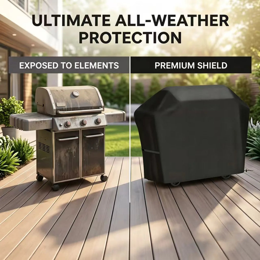 Gas Grill Cover 22-72 Inch, Waterproof Anti-UV Fade Resistant BBQ Cover, Hook-and-Loop Straps for Most Grills