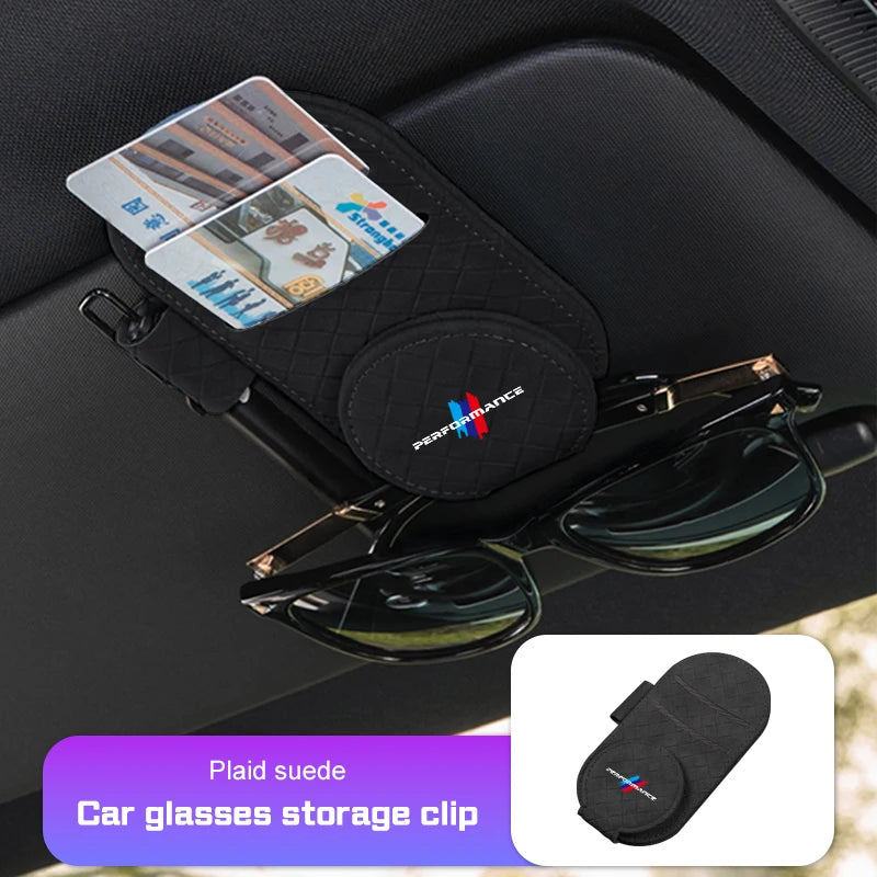 Magnetic Leather Car Glasses Clip for BMW E28 E39 E46 E53 E60 E92 F10 F20 F48 G60 G70 X1X5X6 X7 Sun Visor Sunglasses Holder Clip