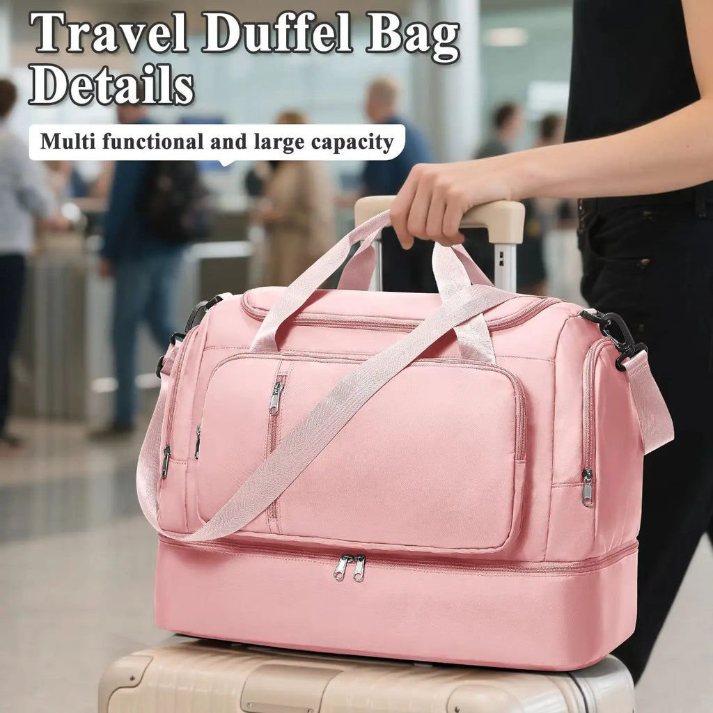 Travel Bag for  Women - Waterproof Large Capacity Multi-Pocket Hand Luggage Bag Gym Bag Weekender Travel Clothing Storage Bag