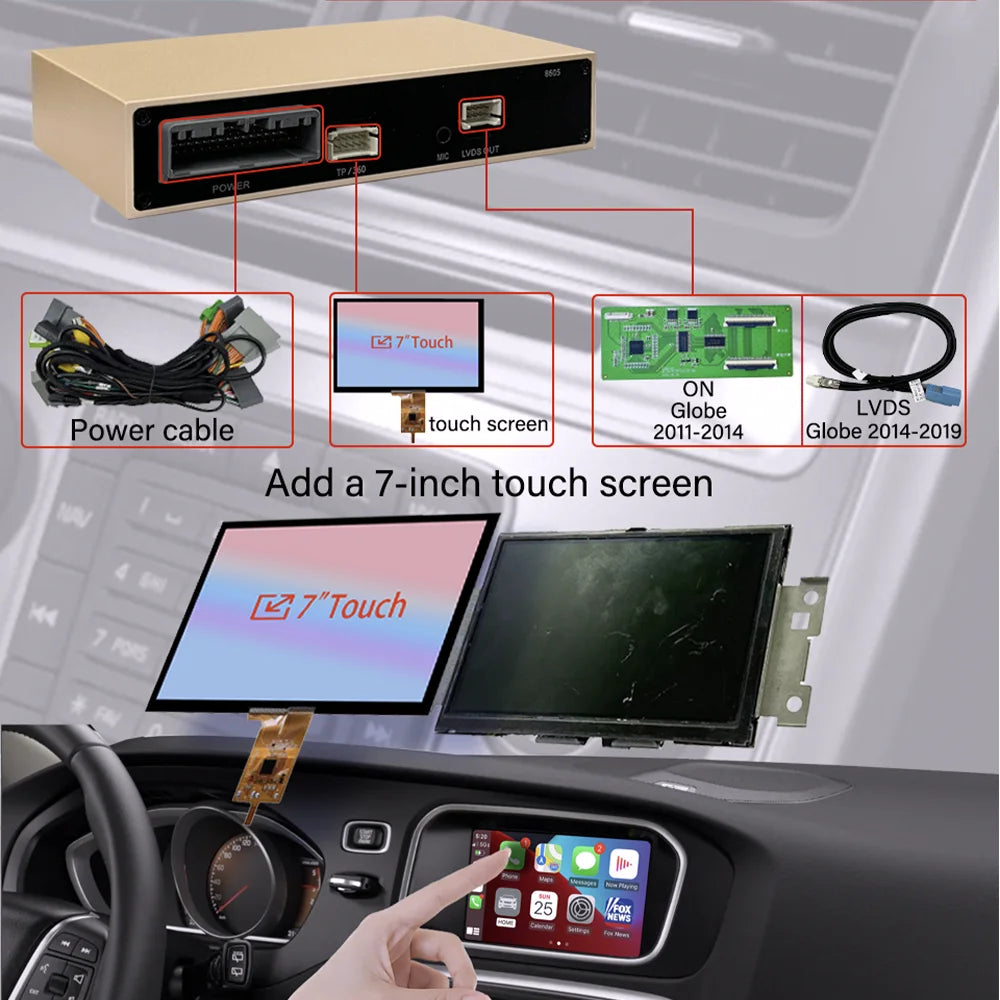 Wireless Apple Carplay Android Auto Module Car AI Box For Volvo XC60 XC70 S60 S80 V60 V70 V40 (2011-2019) Mirror Link Decoder