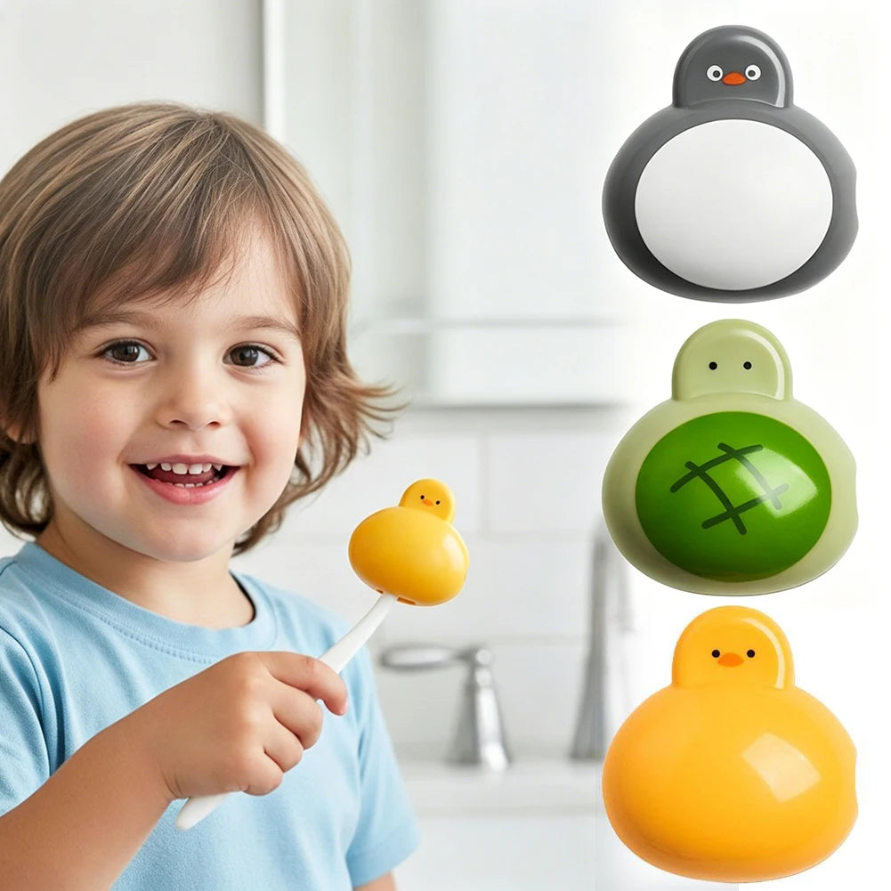 Adorable Toothbrush Head Covers Travel Toothbrush Caps with Strong Spring Cartoon Design Ventilated Storage for Manual Electric