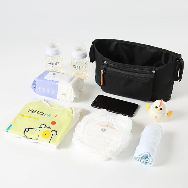 Baby Stroller Storage Bag Mommy Large Capacity Travel Hanging Bag Phone Bottle Holder Pram Diaper Bags Baby Stroller Accessories
