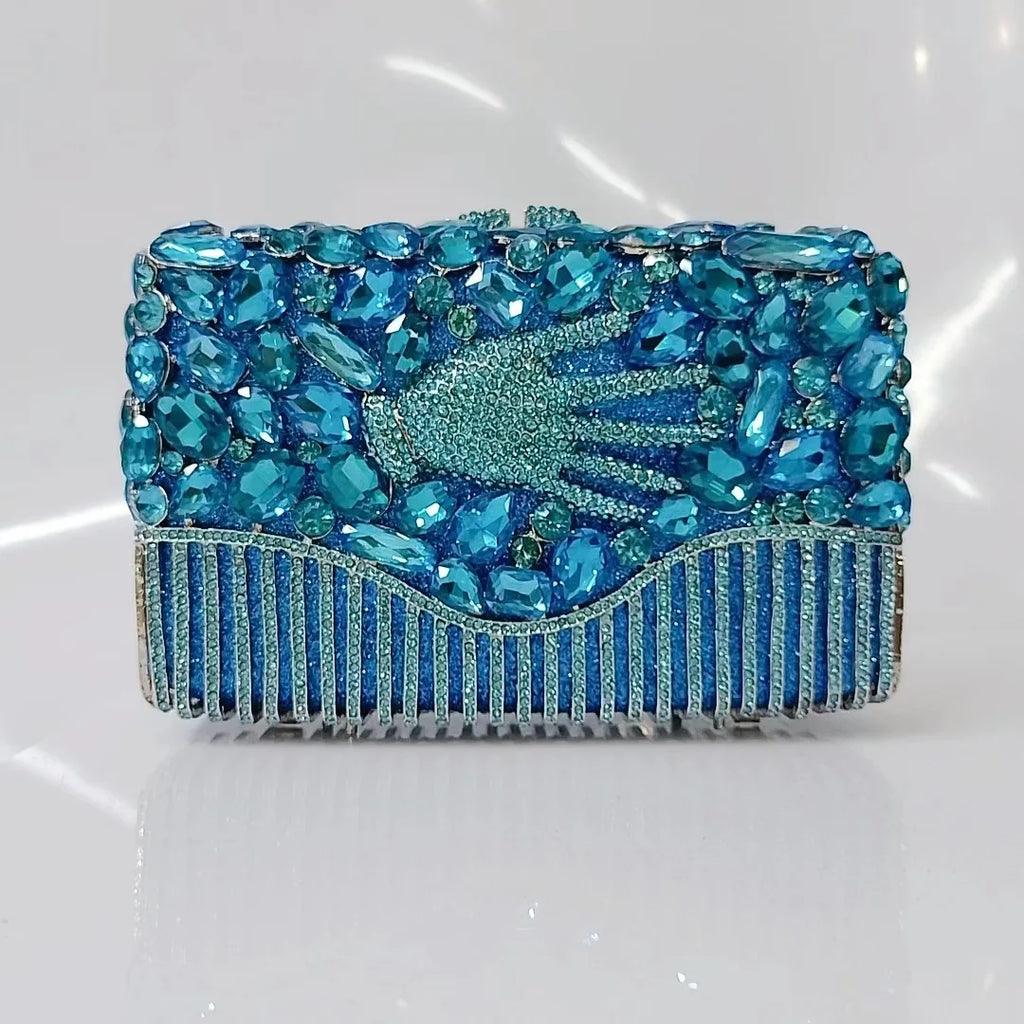 Sparkling Party Bags Luxury Banquet Wedding Engagement Full Diamond Crystal Bag Girl Birthday Photo Clutch Bag Rhinestone Purse