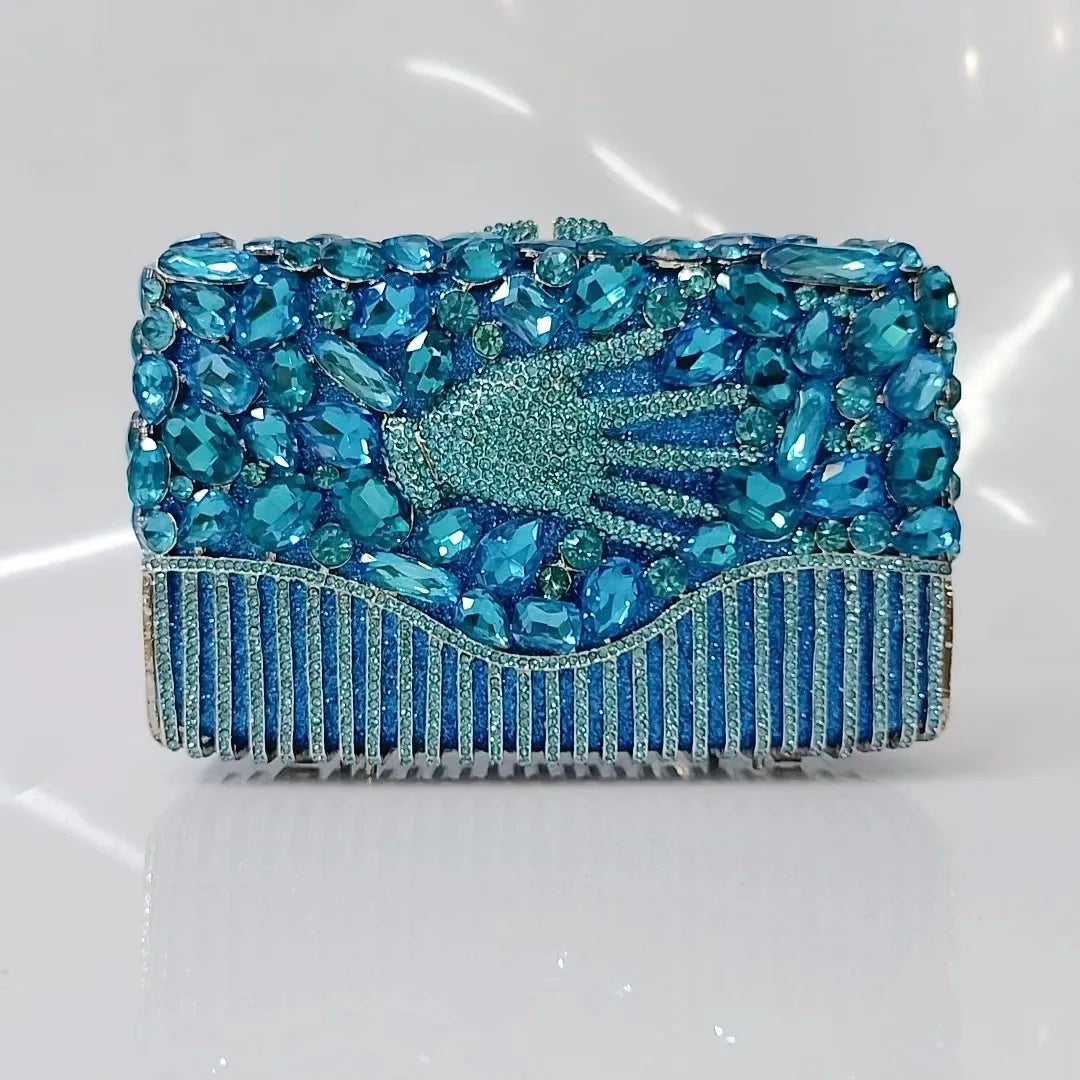 Sparkling Party Bags Luxury Banquet Wedding Engagement Full Diamond Crystal Bag Girl Birthday Photo Clutch Bag Rhinestone Purse