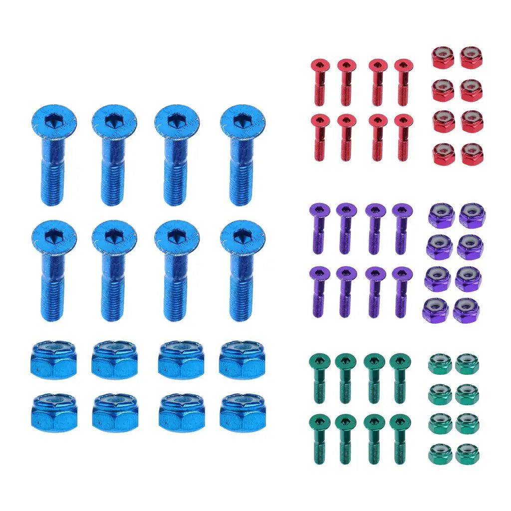 8pcs Brand New Replace Skateboard Truck Hardware Set Longboard Screws Bolts
