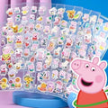 Peppa Pig cartoon sticker notebook sticker, 3D bubble sticker for boys and girls, kindergarten reward sticker, water cup sticker