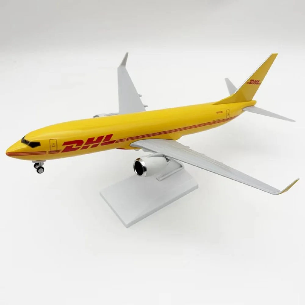 B737 DHL Airlines 30cm 1/240 Scale Aircraft Model Kit Children Toy Miniature Airplane Aviation for Collections and Displays Gift