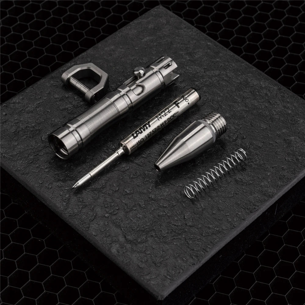 MecArmy TPX8 Keychain Bolt Action Tactical Pen Mini Titanium pen with Germay LAMY M22 Refill for everyday carry