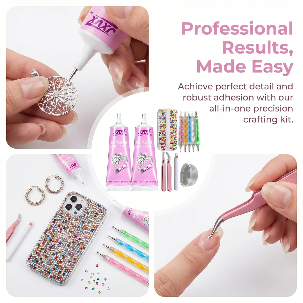 Jewelry Glue B7000 Production and Restoration-for bonding gem Pearls Earrings Rings Rhinestones Strong Waterproof Clear Adhesive 50ML（1.68fl oz）