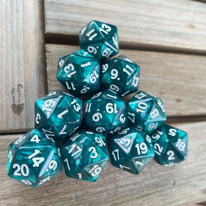 Cube 20 Sides D20 dungeon dices D&D Table board game 20 faces Acrylic Dice Sets Pearl Colorful dungeons and dragons d20 Dices