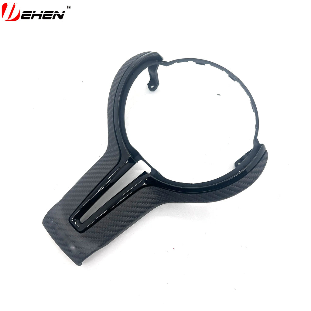 For BMW F20 F22 F30 F31 F32 F33 F36 F10 F06 F12 F13 F15 F16 M-Sport Replacement Style ABS+Carbon Fiber Steering Wheel Trim