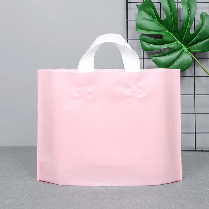 100pcs Custom Logo Colorful Shopping Bags With Handle Plastic Gift Bag Print One Color Logo On Double-sided Free Design Print