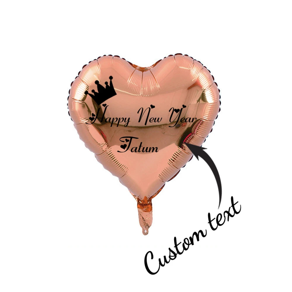 Custom Heart Balloon Customizable Personalized Name Text Home Party Decoration Crown Balloon Birthday Gift Custom Name Balloon