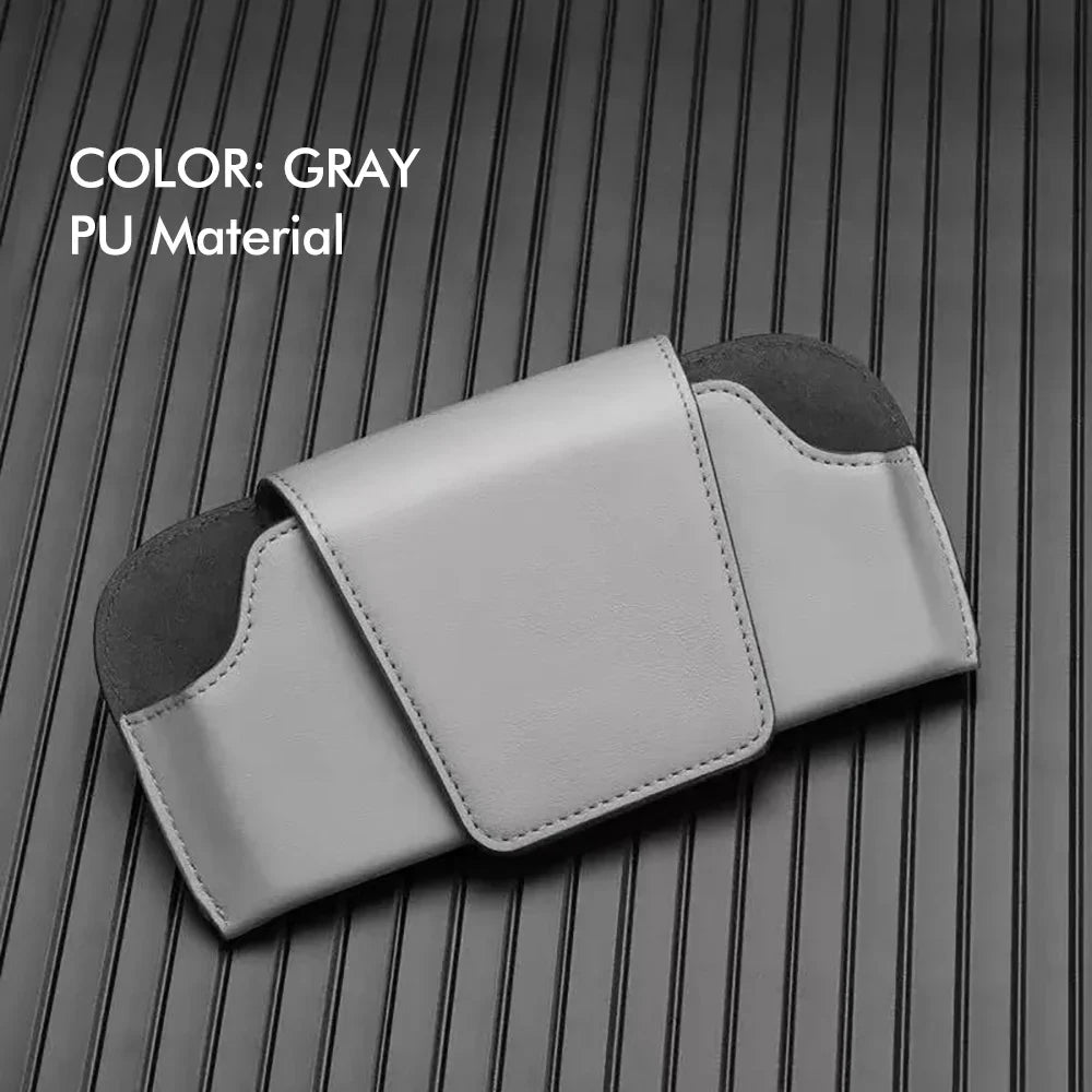 Car Sun Visor Glasses Holder Premium Leather Sunglasses Case Clip Organizer Auto Eyeglasses Storage Box  Garage Hand Tools