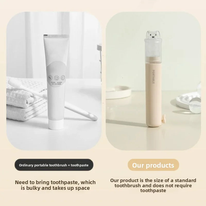 Convenient 2-in-1 Folding Toothbrush Set with Travel Container Small Essential for Business Portable Dental Care