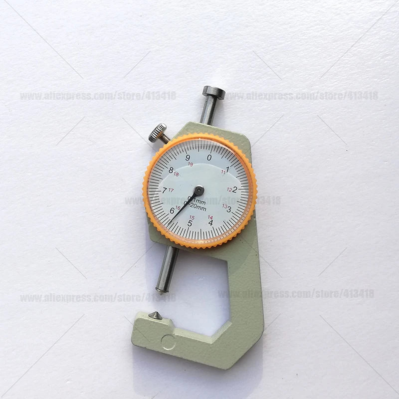 0-10mm0-20mm 0.1mm Resolution Dial Thickness Gauge Leather Flim Paper Jewelry Tube Curved Tip Metal Handheld Meter Tester