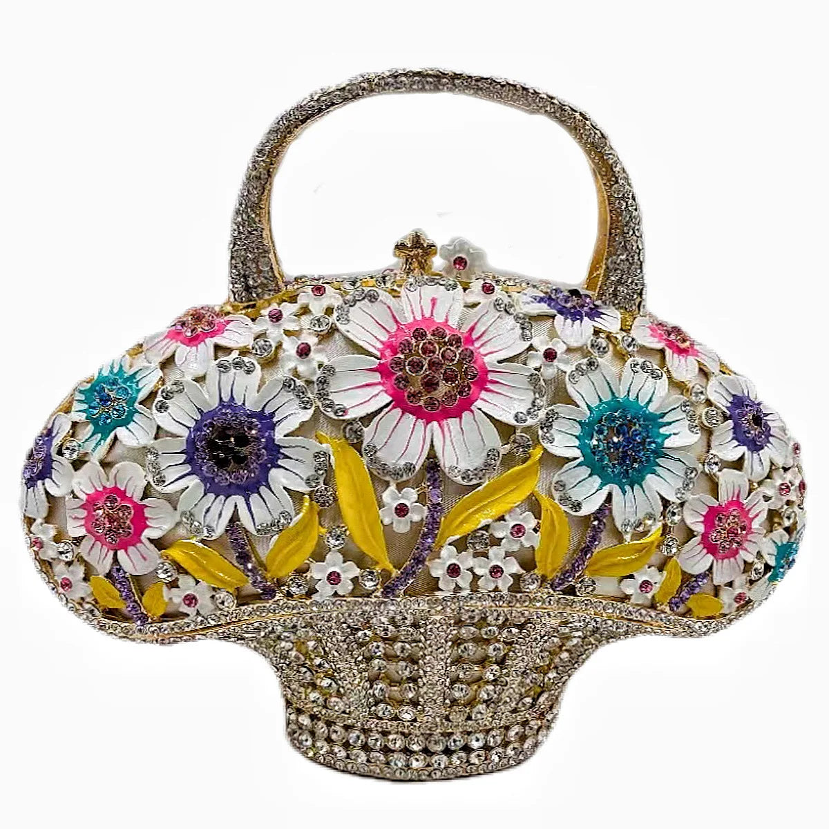 Sparkling Party Bags Luxury Banquet Wedding Engagement Full Diamond Crystal Bag Girl Birthday Photo Clutch Bag Rhinestone Purse