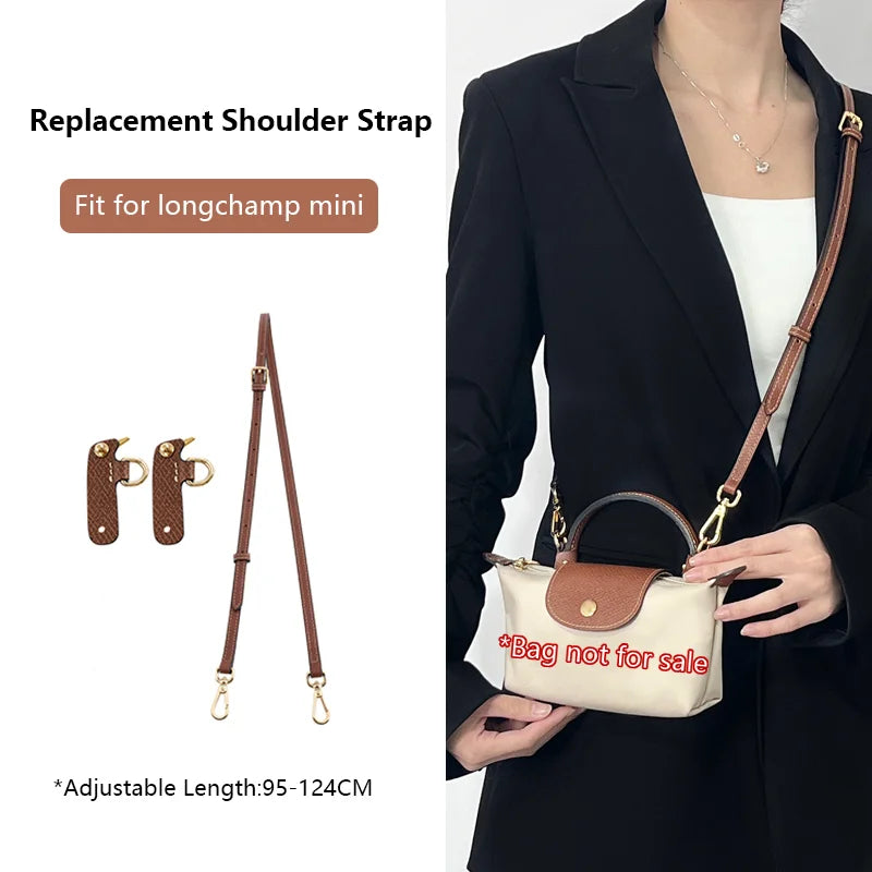 Genuine Leather Bag Shoulder Strap For Longchamp Mini Bag Crossbody Bag Strap Adjustable Bag Belt Bag Replacement Accessories