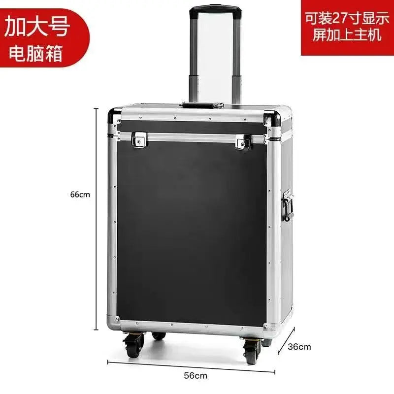 Desktop computer protection case Aluminum alloy aviation case carrying chassis host display sound card protection box equipment