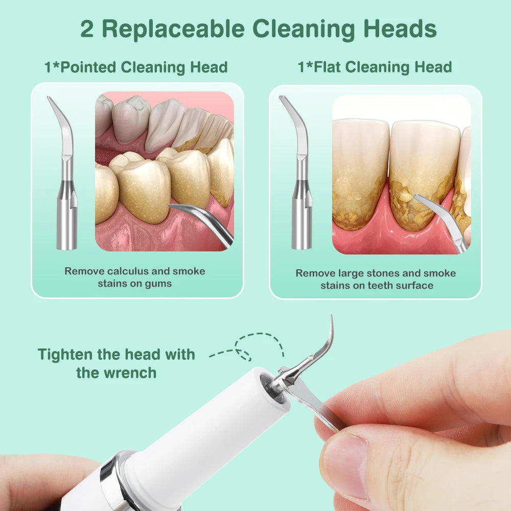 Intelligent Ultrasonic Dental Scaler Teeth Tartar Remover 5 Modes Electric LED Teeth Cleaner Tooth Stone Calculus Plaque Removal