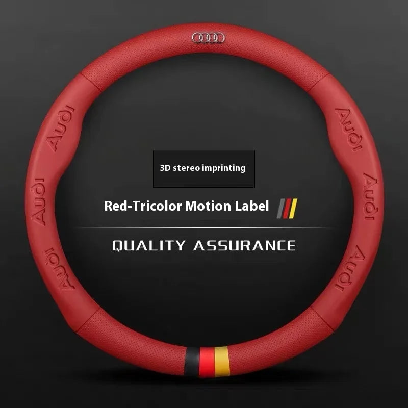 Car Steering Wheel Cover for Audi ABT A1 A2 A3 A4 A5 A6 A7 A8 Q2 Q3 Q4 Q5 Q7 Q8 TT RS3 RS4 RS5 RS6 RS7 S3 S4 S5 S6 S7 S8 S Line
