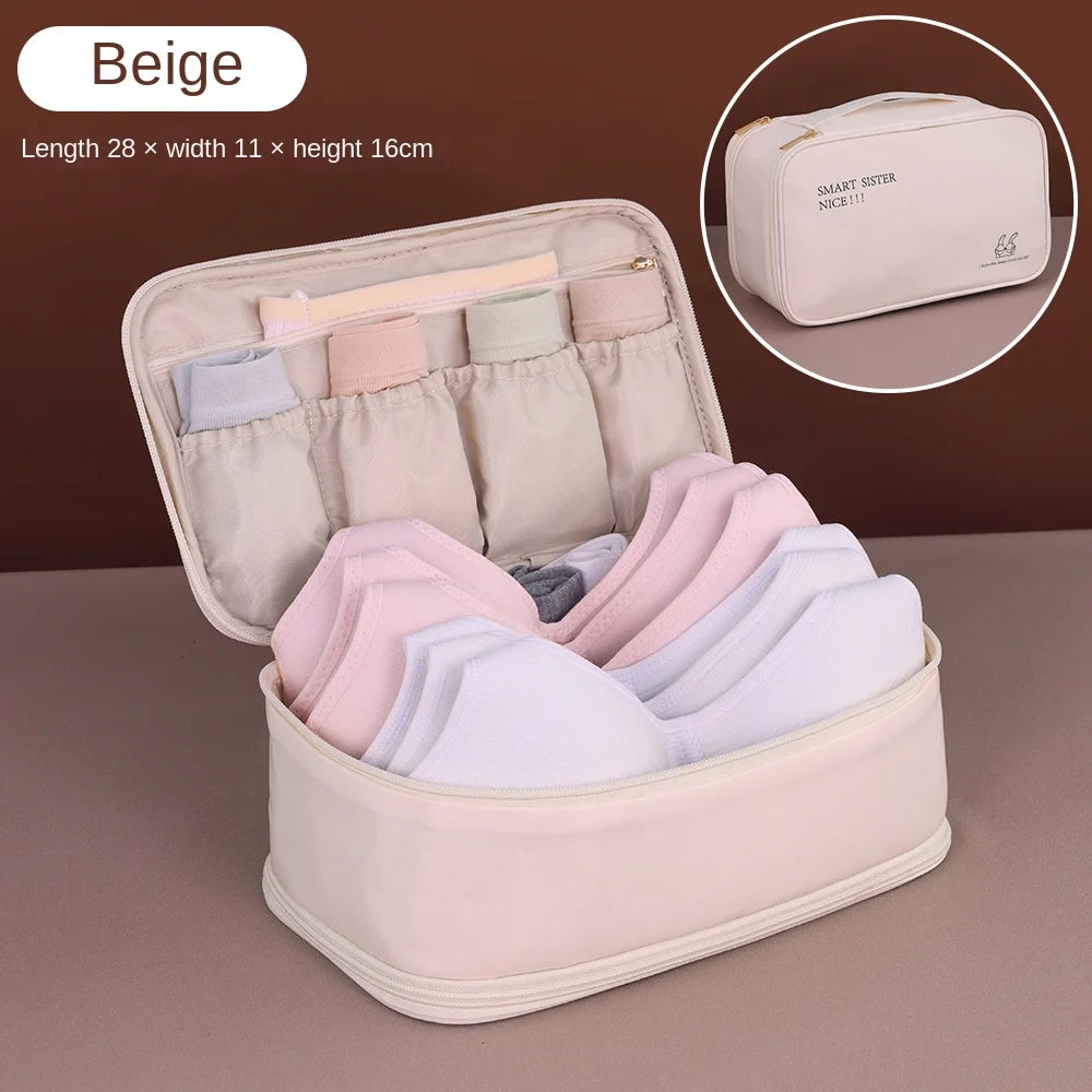 Travel Storage Bag Portable Underwear Pantyhose, Socks Organizing Bag, Double Layer Large Capacity Luggage Bag Travel Essentials